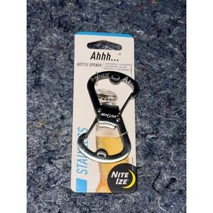 Nite Ize Ahhh S-Biner Bottle Opener Stainless Steel Dual Clip SBO-03-11 Silver